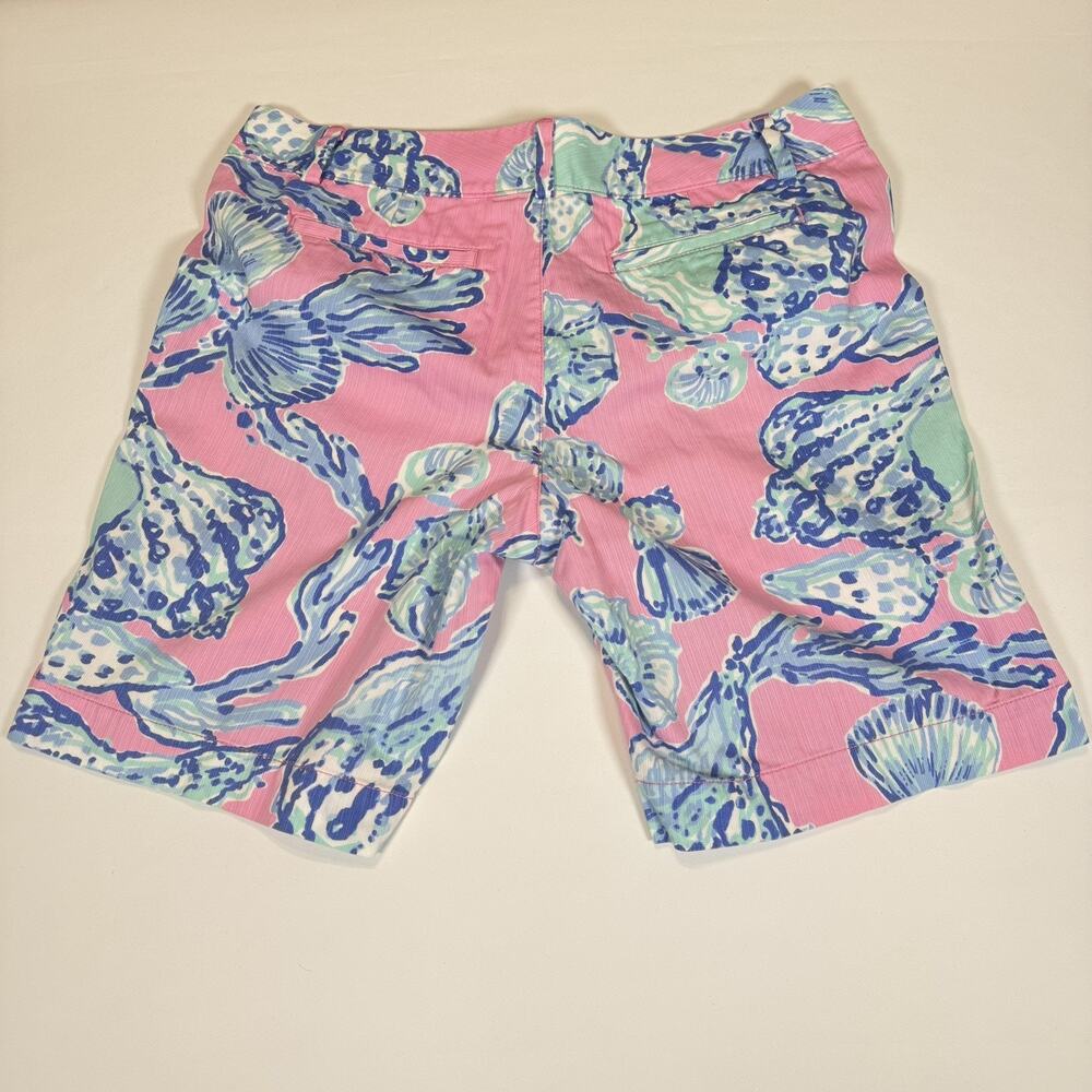 Lilly Pulitzer Women’s The Chipper Short Blue/Pink Tropical Bermuda Shorts Sz 12 - Picture 9 of 16